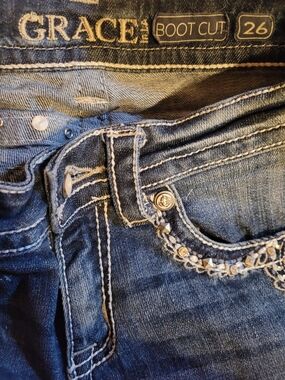 Grace in LA Women's Boot Cut Jeans - Blue, Size 26